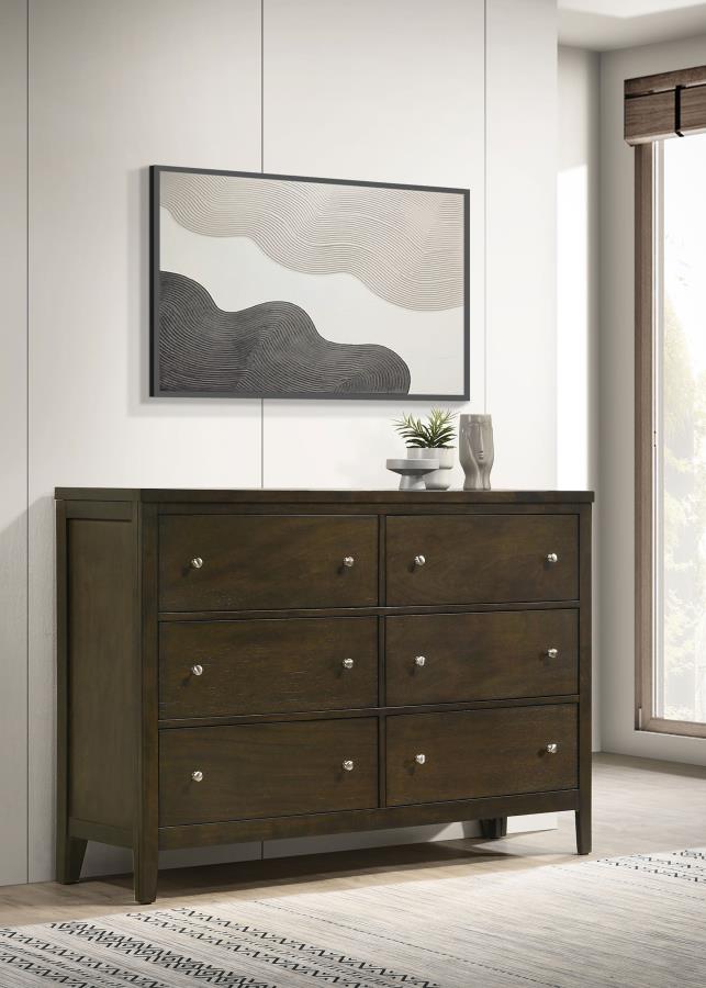 Wilkes 6-drawer Dresser Cabinet Dark Cocoa - 224423