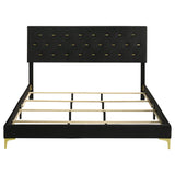 Kendall Upholstered California King Panel Bed Black - 224451KW