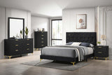 Kendall Upholstered Queen Panel Bed Black - 224451Q