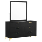 Kendall 6-drawer Dresser with Mirror Black - 224453M