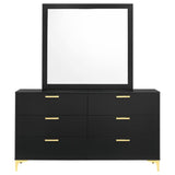 Kendall 6-drawer Dresser with Mirror Black - 224453M