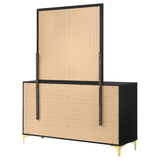 Kendall 6-drawer Dresser with Mirror Black - 224453M