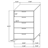 Kendall 5-drawer Bedroom Chest Black - 224455