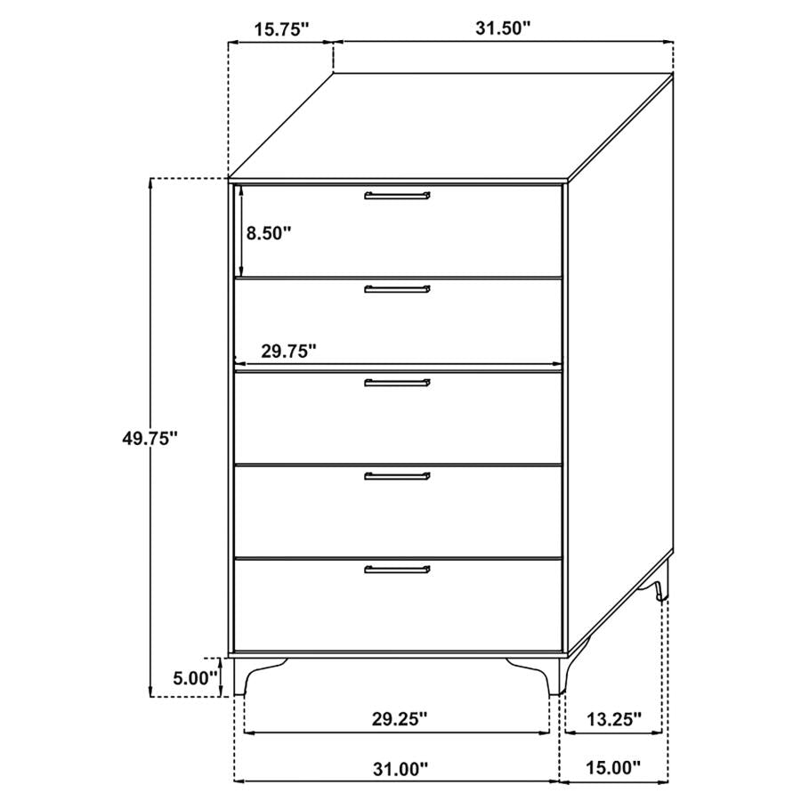 Kendall 5-drawer Bedroom Chest Black - 224455