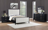 Brookmead 4-piece Upholstered Eastern King Bedroom Set Black - 224710KE-S4