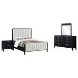 Brookmead 4-piece Upholstered Queen Bedroom Set Black - 224710Q-S4