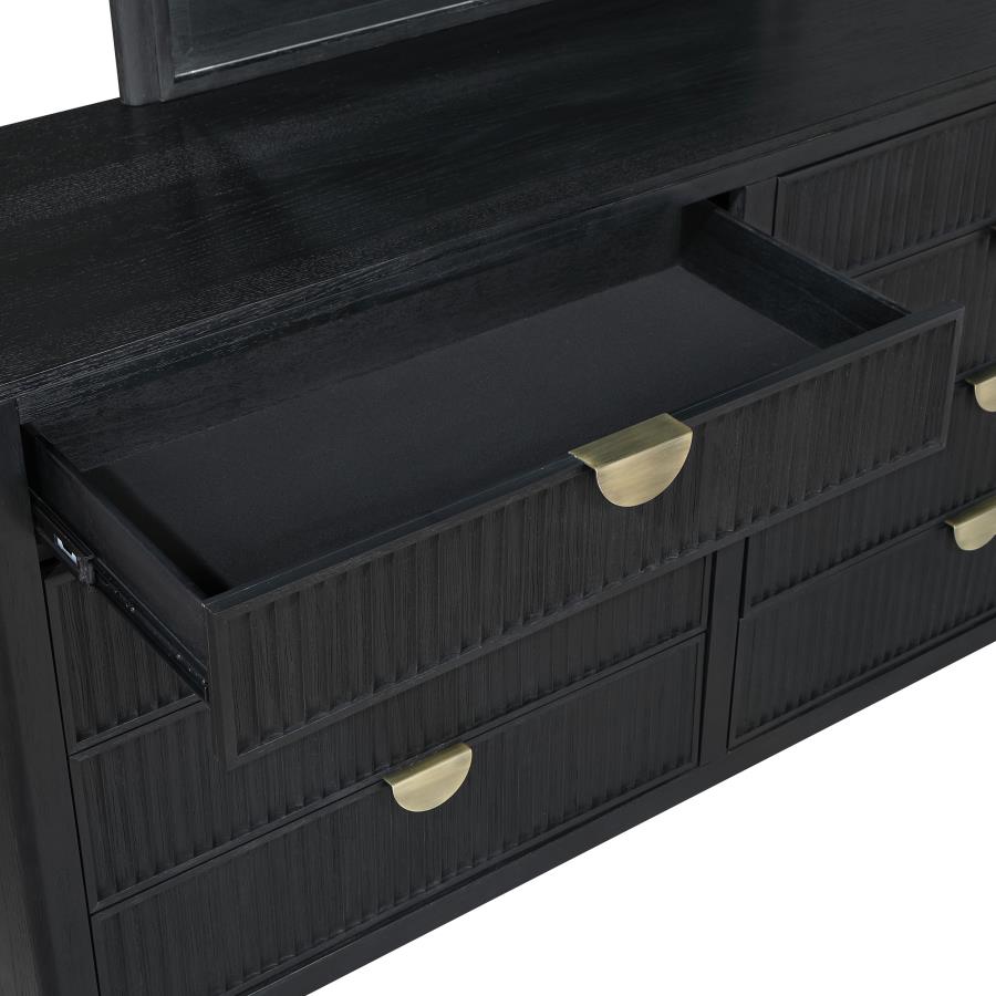 Brookmead 4-piece Upholstered Queen Bedroom Set Black - 224710Q-S4