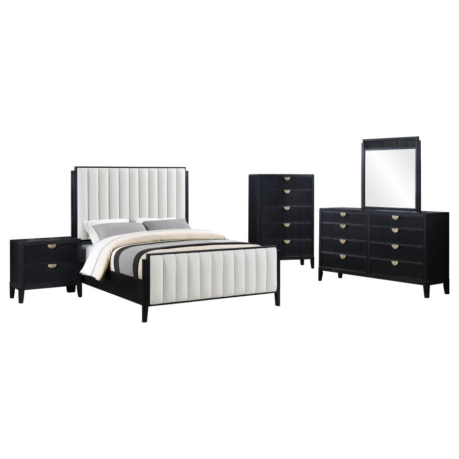 Brookmead 5-piece Upholstered Queen Bedroom Set Black - 224710Q-S5