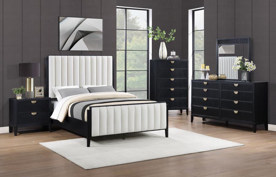 Brookmead 60-inch Upholstered Queen Bed Black - 224710Q