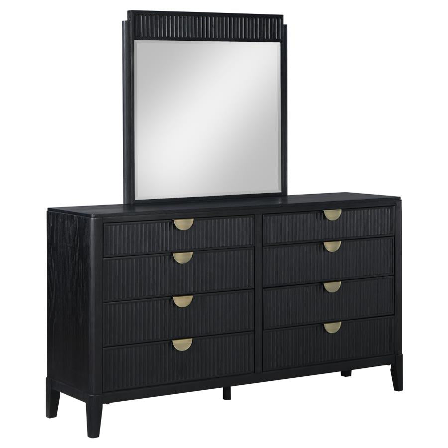 Brookmead 8-drawer Dresser with Mirror Black - 224713M