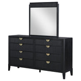 Brookmead 8-drawer Dresser with Mirror Black - 224713M