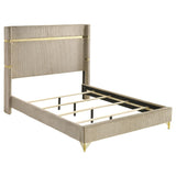 Lucia 61-inch Upholstered Eastern King Wingback Bed Beige - 224731KE