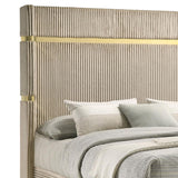Lucia 61-inch Upholstered Eastern King Wingback Bed Beige - 224731KE