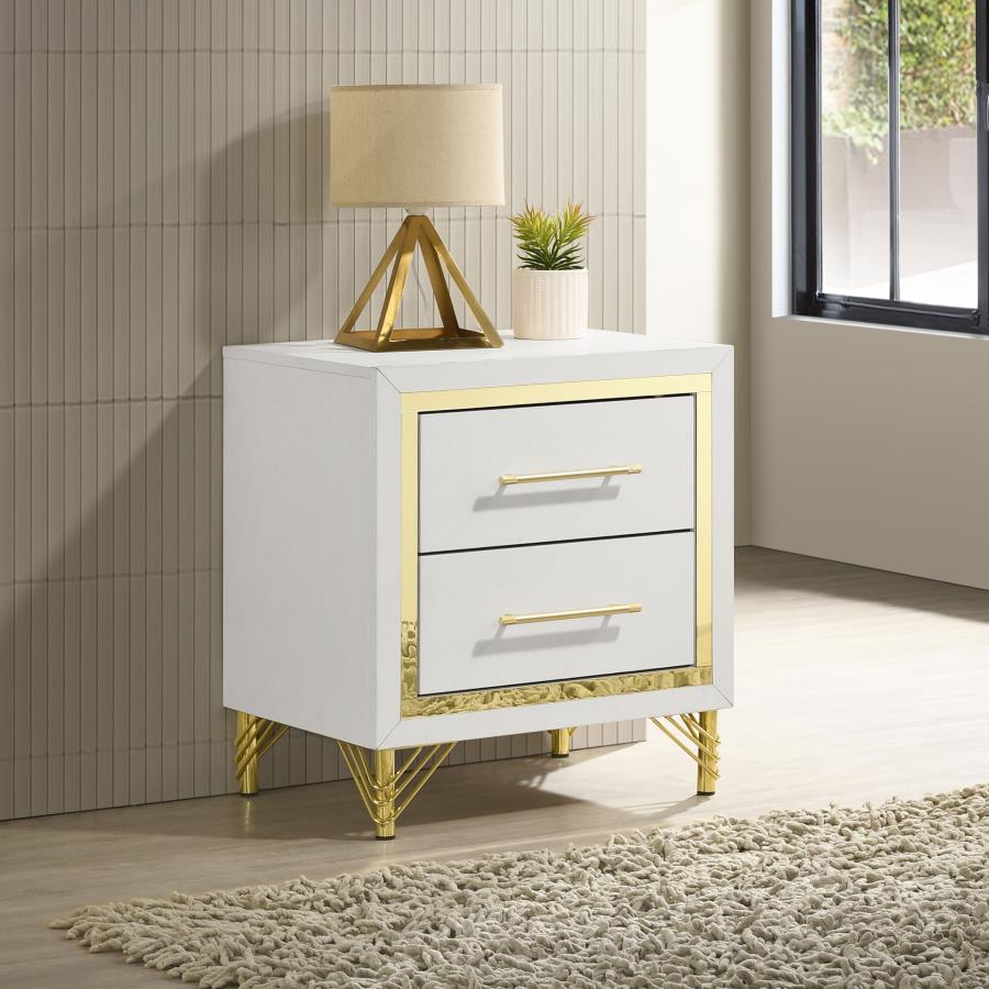 Lucia 2-drawer Nightstand Bedside Table White - 224732