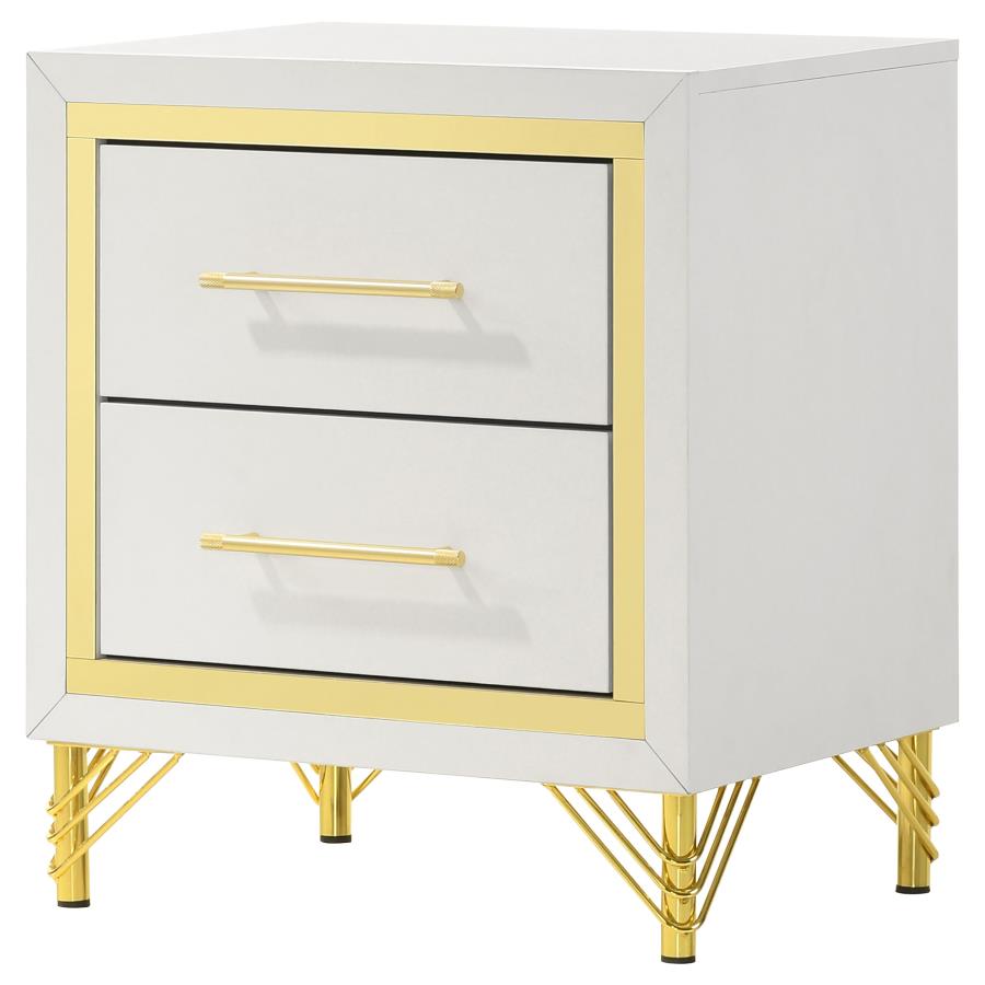 Lucia 2-drawer Nightstand Bedside Table White - 224732