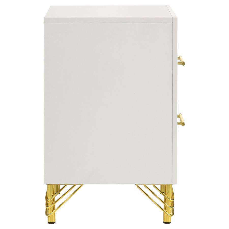 Lucia 2-drawer Nightstand Bedside Table White - 224732