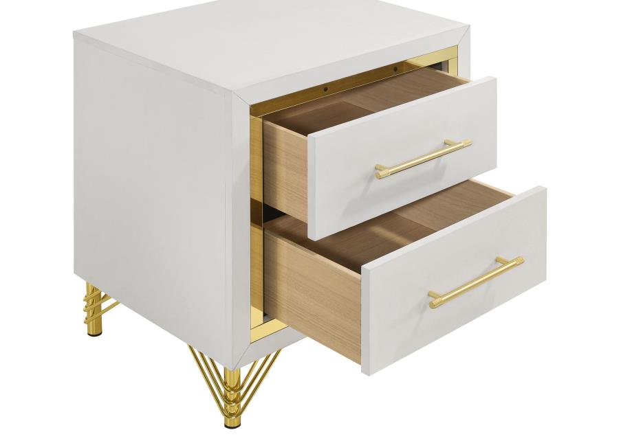 Lucia 2-drawer Nightstand Bedside Table White - 224732