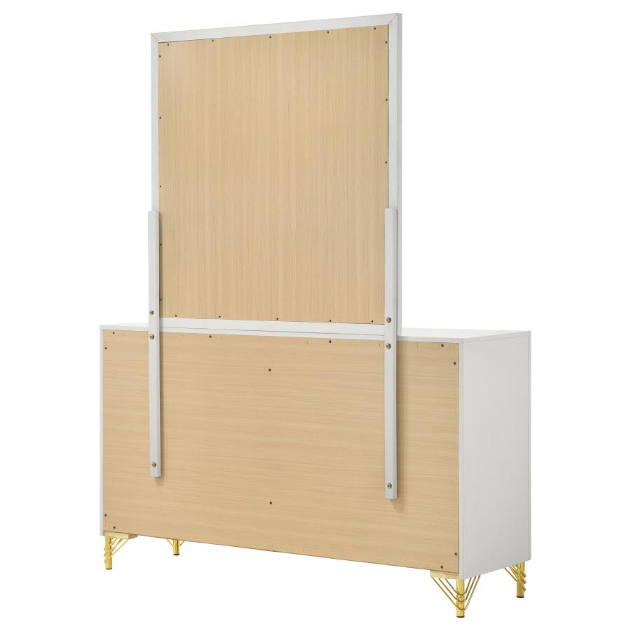 Lucia 6-drawer Dresser with Mirror White - 224733M
