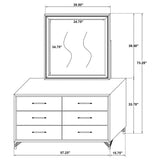 Lucia 6-drawer Dresser with Mirror White - 224733M