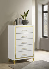 Lucia 5-drawer Bedroom Chest of Drawers White - 224735