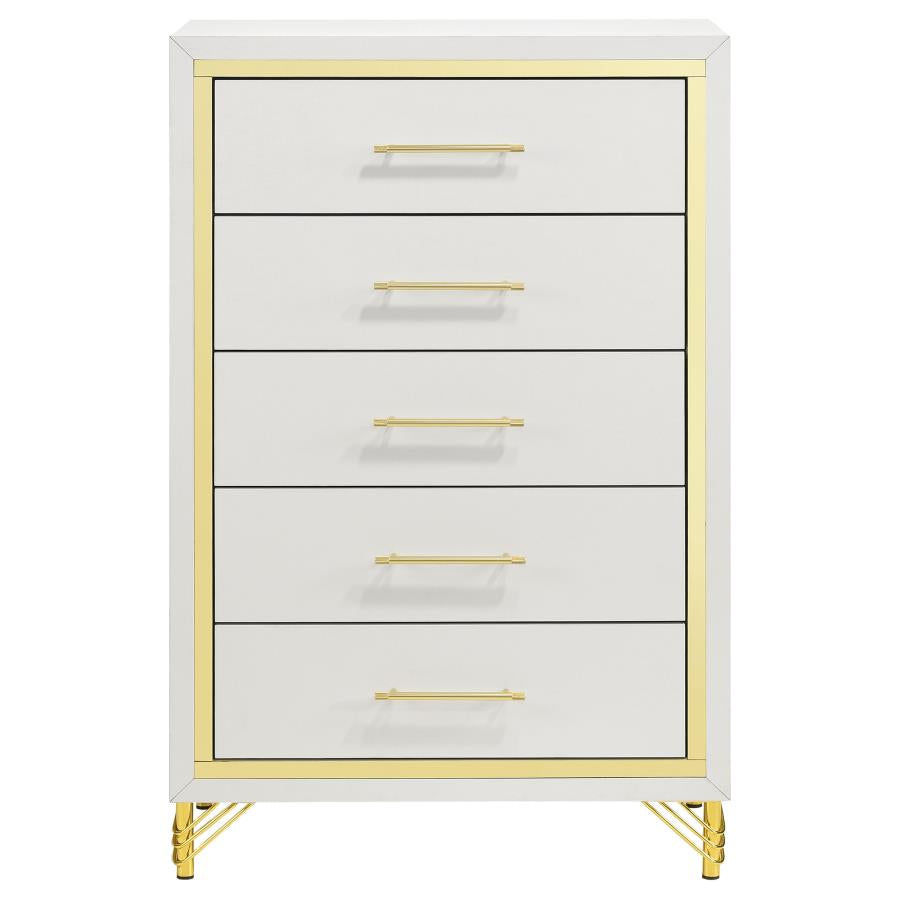 Lucia 5-drawer Bedroom Chest of Drawers White - 224735