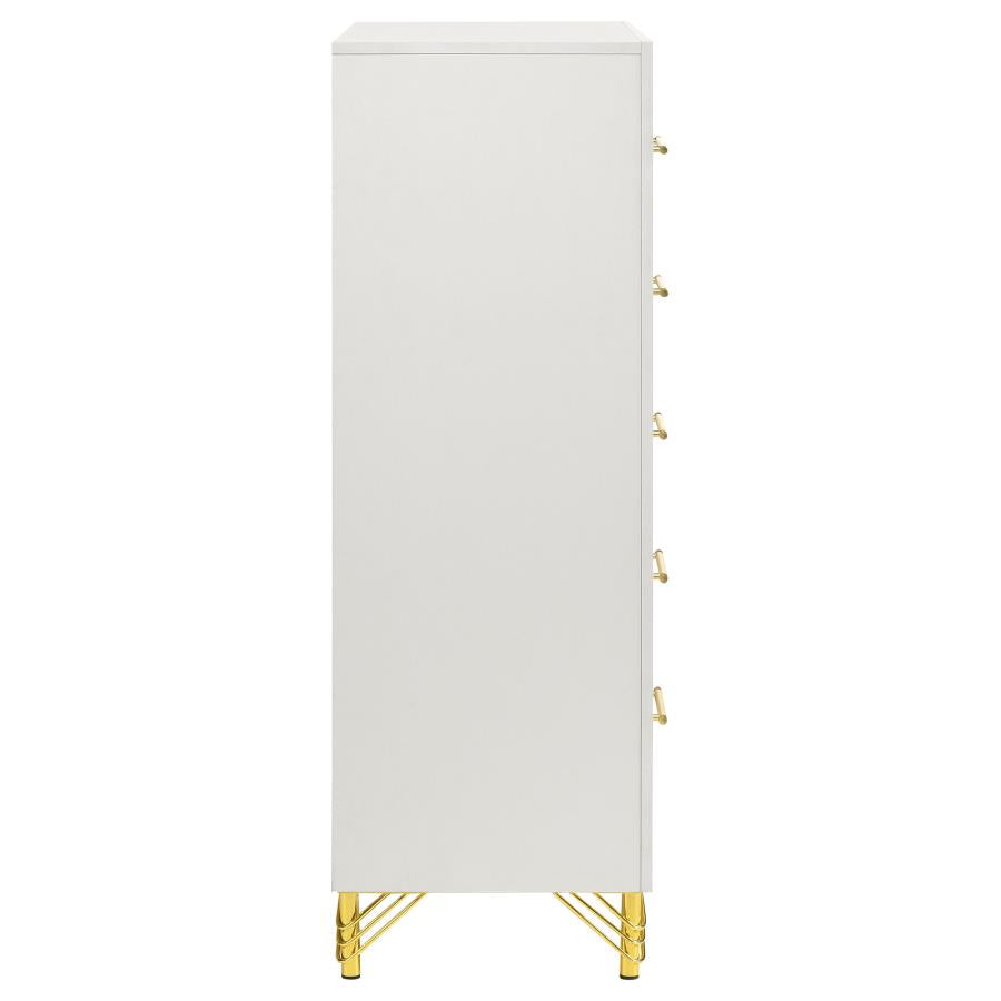 Lucia 5-drawer Bedroom Chest of Drawers White - 224735