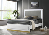 Caraway Wood Eastern King LED Panel Bed White - 224771KE