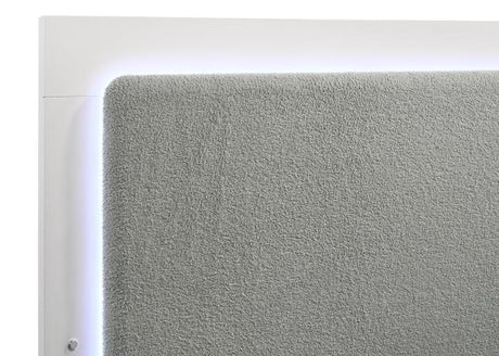 Caraway Wood Eastern King LED Panel Bed White - 224771KE