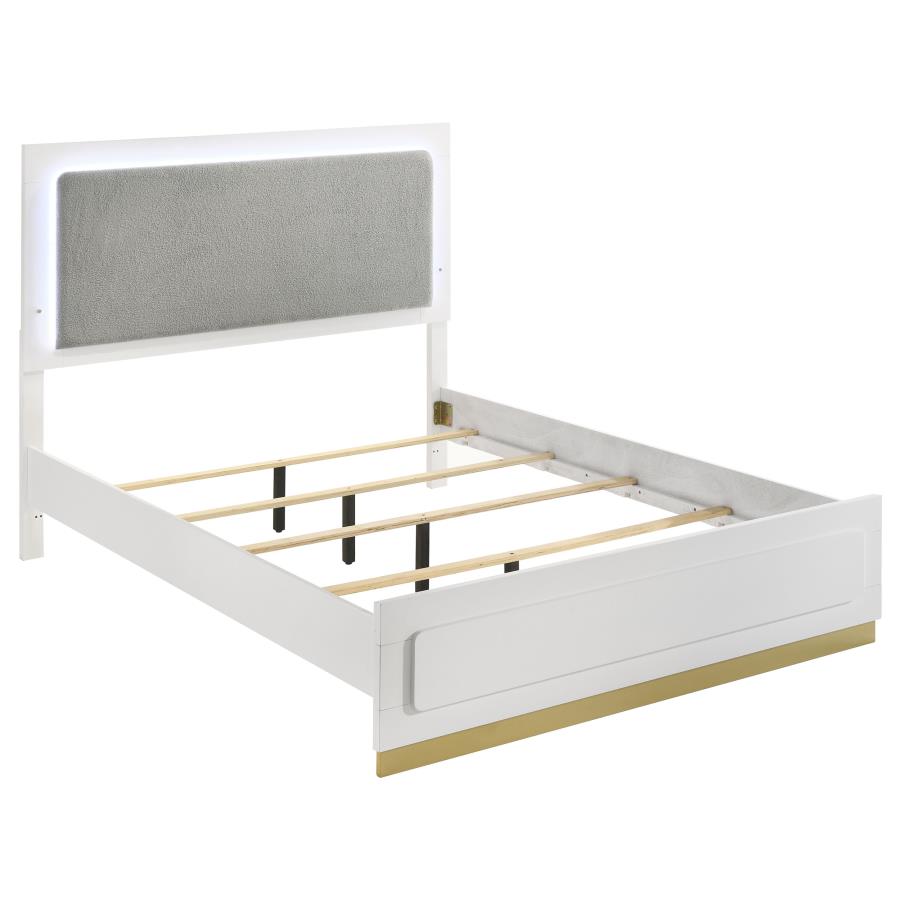 Caraway Wood California King LED Panel Bed White - 224771KW