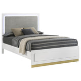 Caraway Wood California King LED Panel Bed White - 224771KW
