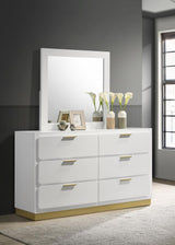 Caraway 6-drawer Dresser with Mirror White - 224773M