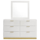 Caraway 6-drawer Dresser with Mirror White - 224773M