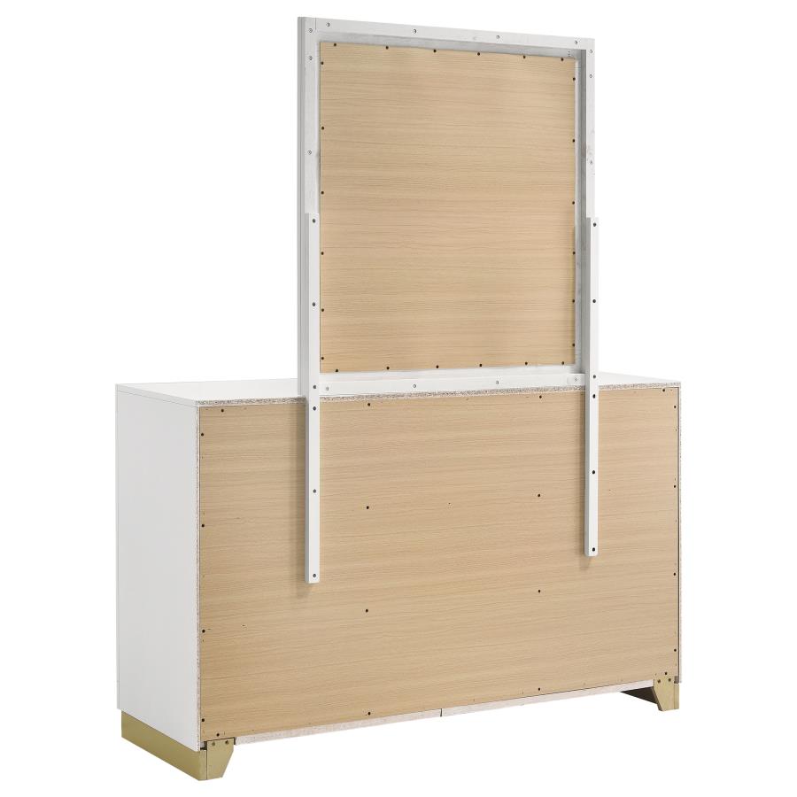 Caraway 6-drawer Dresser with Mirror White - 224773M