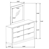 Caraway 6-drawer Dresser with Mirror White - 224773M
