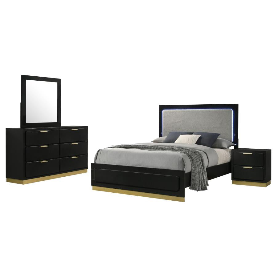 Caraway 4-piece Eastern King Bedroom Set Black - 224781KE-S4