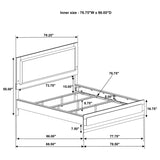 Caraway Wood California King LED Panel Bed Black - 224781KW