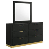 Caraway 6-drawer Dresser with Mirror Black - 224783M