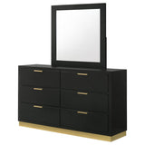 Caraway 6-drawer Dresser with Mirror Black - 224783M