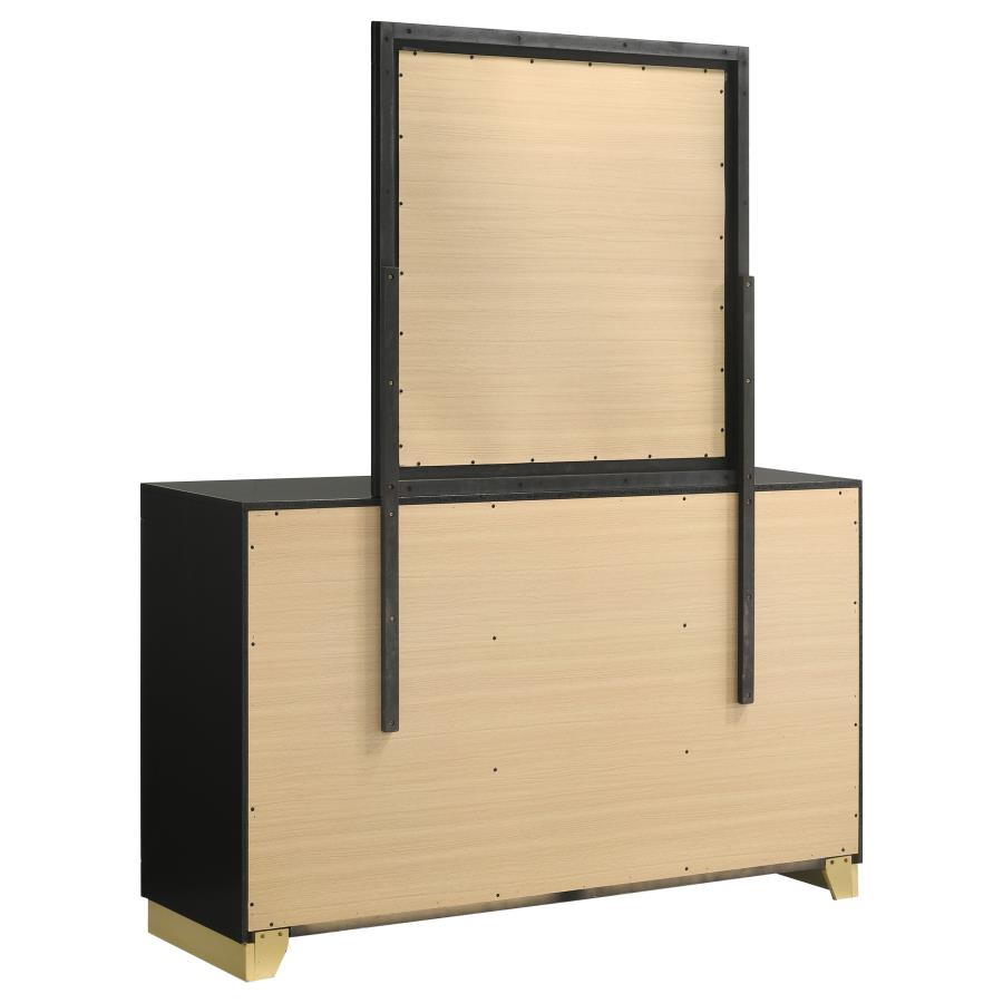 Caraway 6-drawer Dresser with Mirror Black - 224783M