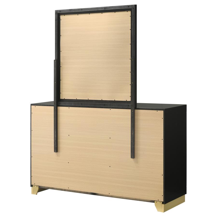 Caraway 6-drawer Dresser with Mirror Black - 224783M