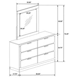 Caraway 6-drawer Dresser with Mirror Black - 224783M