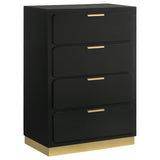 Caraway 4-drawer Bedroom Chest Black - 224785