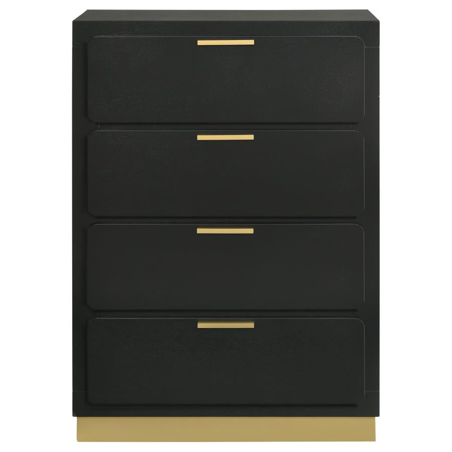 Caraway 4-drawer Bedroom Chest Black - 224785