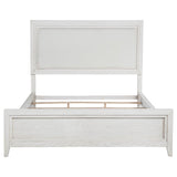 Marielle Eastern King Upholstered Panel Bed Distressed White - 224841KE