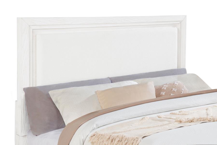 Marielle 4-piece Cal King Bedroom Set Distressed White - 224841KW-S4