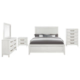 Marielle 5-piece Cal King Bedroom Set Distressed White - 224841KW-S5