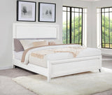 Marielle California King Panel Upholstered Bed Distressed White - 224841KW