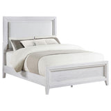 Marielle California King Panel Upholstered Bed Distressed White - 224841KW