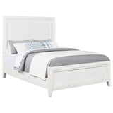 Marielle Queen Upholstered Panel Bed Distressed White - 224841Q