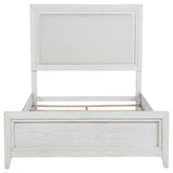 Marielle Queen Upholstered Panel Bed Distressed White - 224841Q